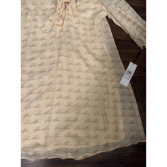 Calvin Klein Cursive Bow-Neck Dress Sz 6 - Picture 2 of 11
